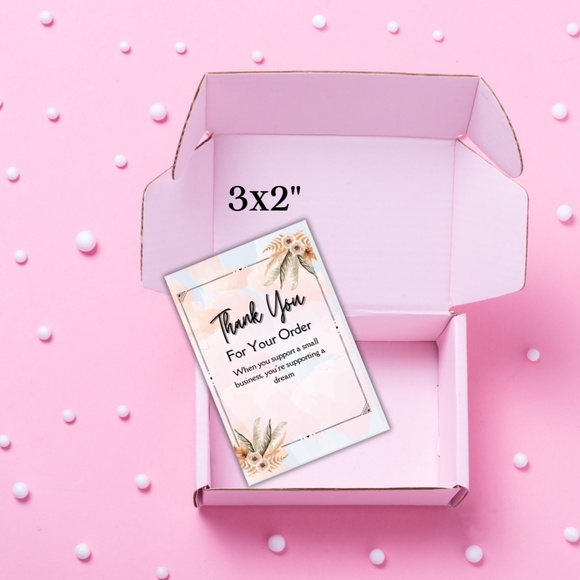 Custom Thank You Cards for Postmark Orders – 2x3" Matte Finish - Picture 2 of 4